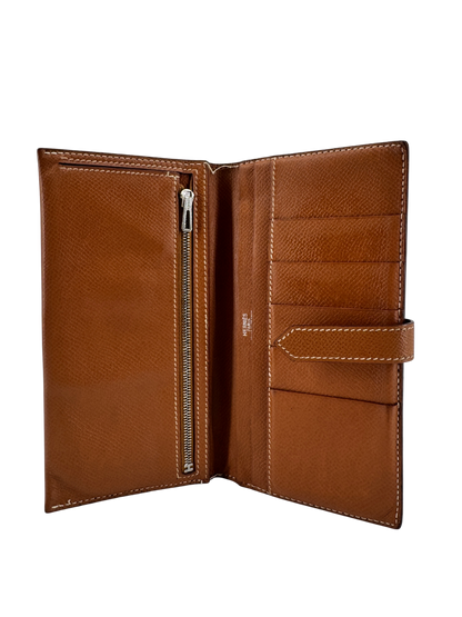 Hermès Béarn Soufflet — Cuir Epsom Gold, Fermoir H Palladié