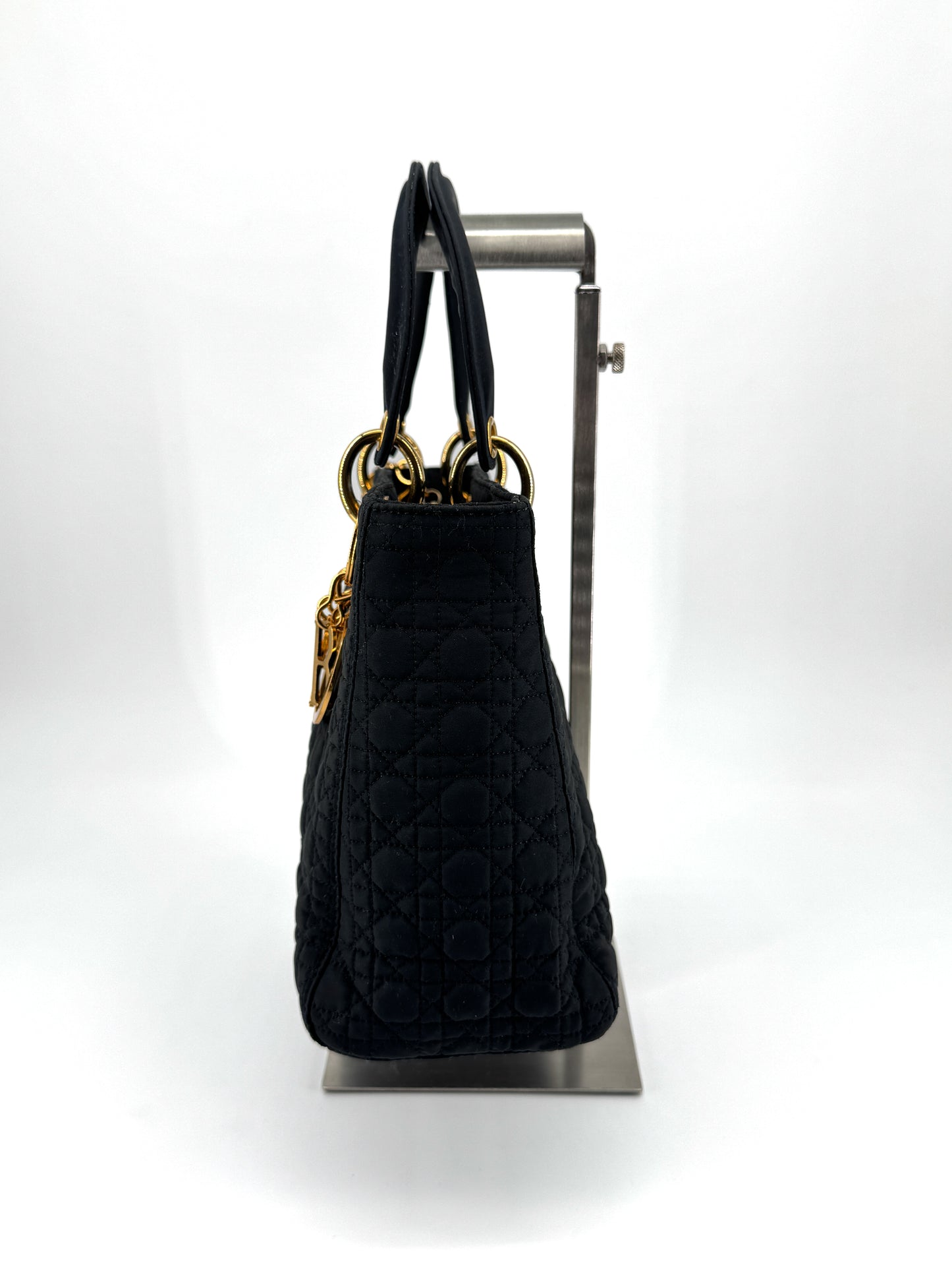 Sac Lady Dior en Nylon Bleu Marine Cannage – John Galliano
