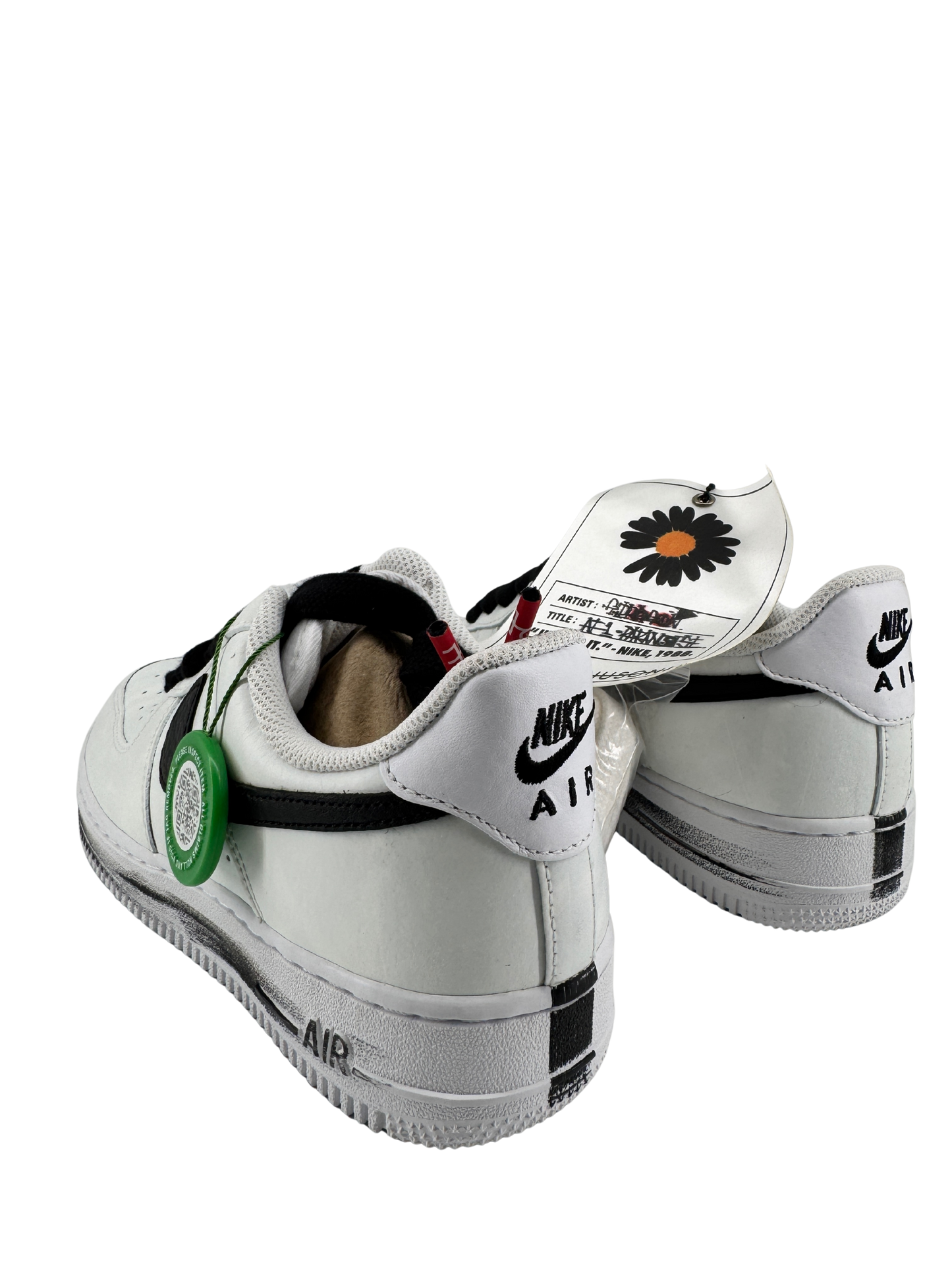 Nike x G-DRAGON (PEACEMINUSONE) — Air Force 1 Low “Para-Noise 2.0” cuir enduit blanc & swoosh noir (2020) | Réf. DD3223-100