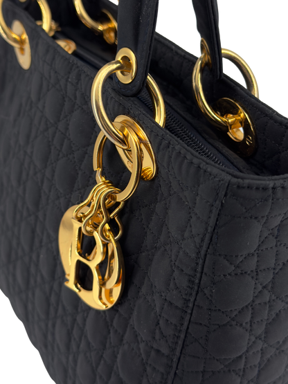 Lady Dior Navy Blue Nylon Cannage Bag