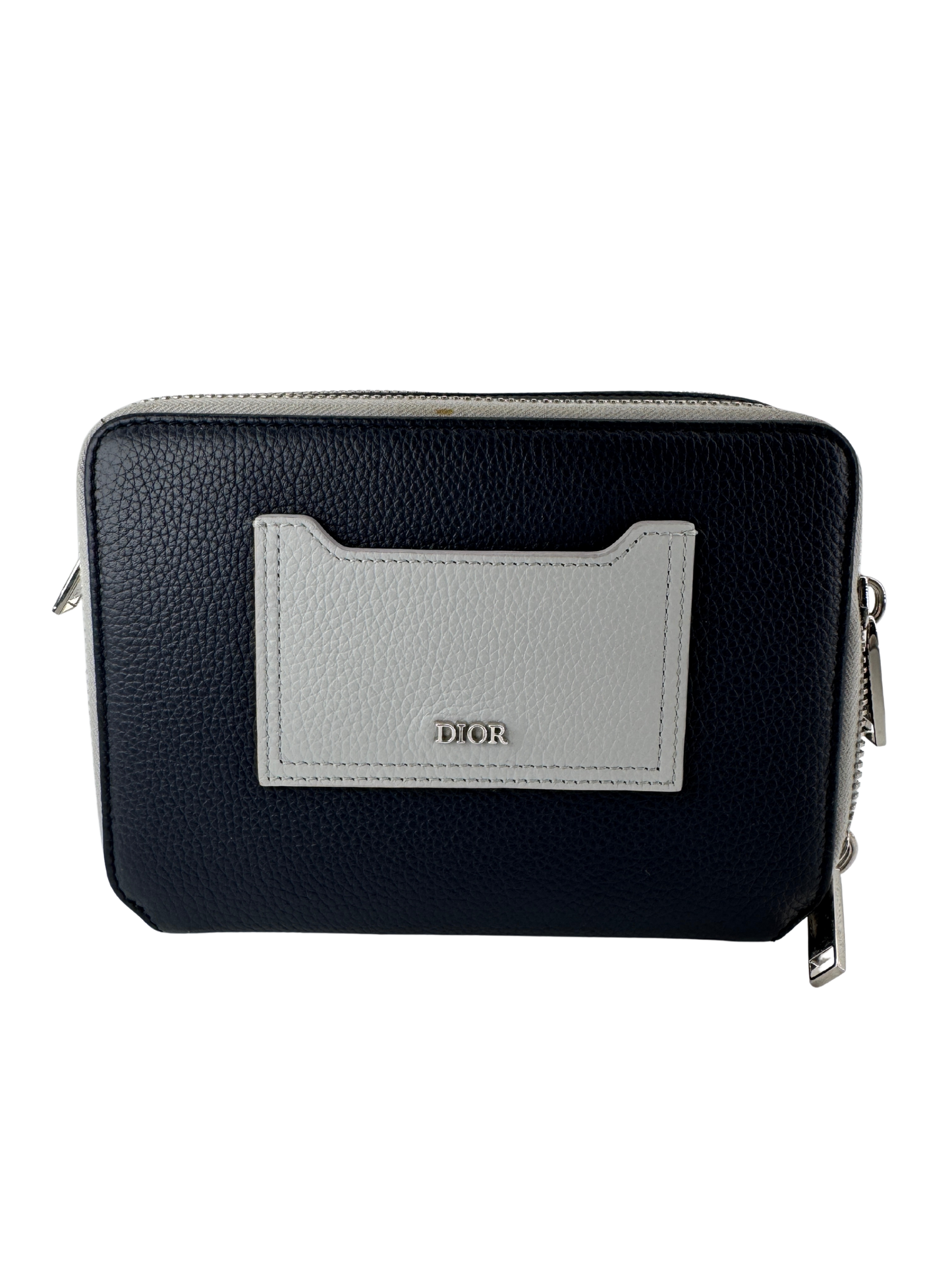 Dior Navy/Gray Leather Shoulder Bag — Contemporary Elegance by Dior