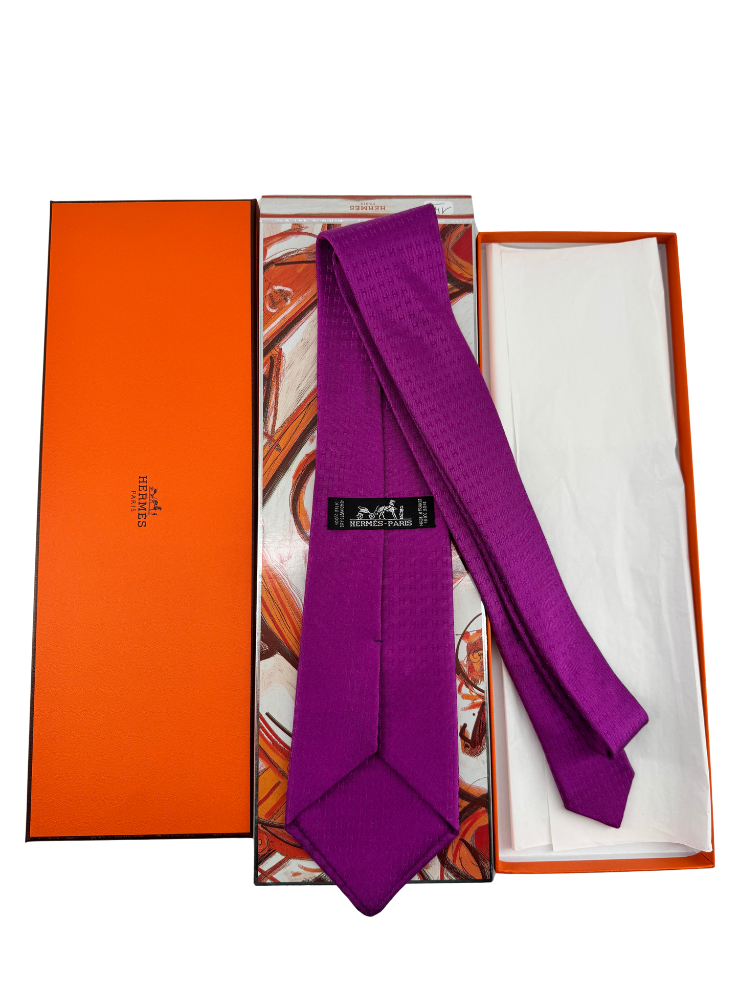Hermès — Cravate Soie Violine, Sigle H