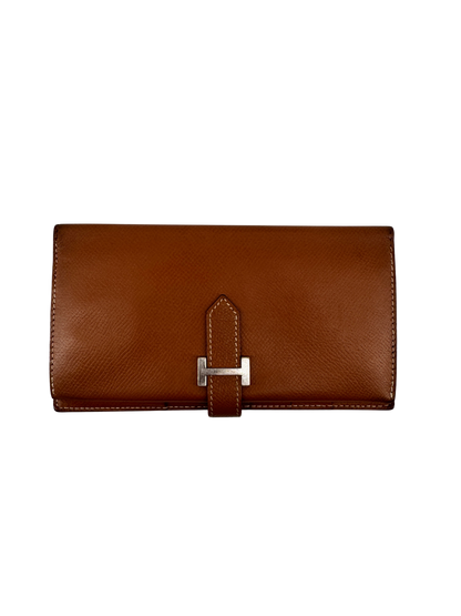 Hermès Béarn Soufflet — Cuir Epsom Gold, Fermoir H Palladié