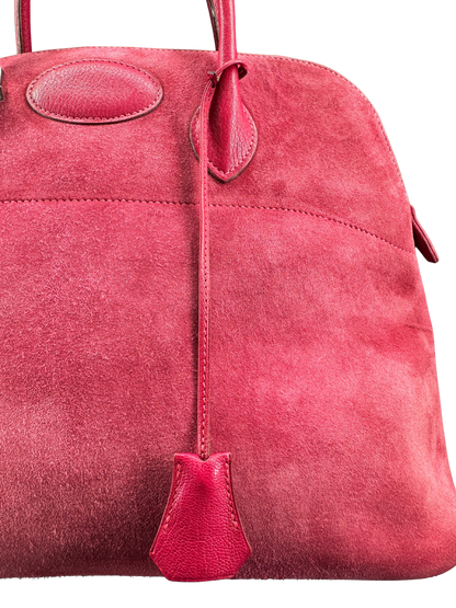 Sac Hermès Bolide 35 en Daim Rose Vintage – L’Élégance Intemporelle d’un Icône du Luxe