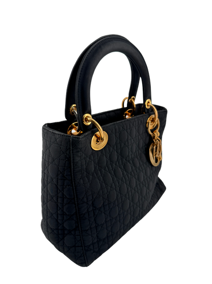 Lady Dior Navy Blue Nylon Cannage Bag