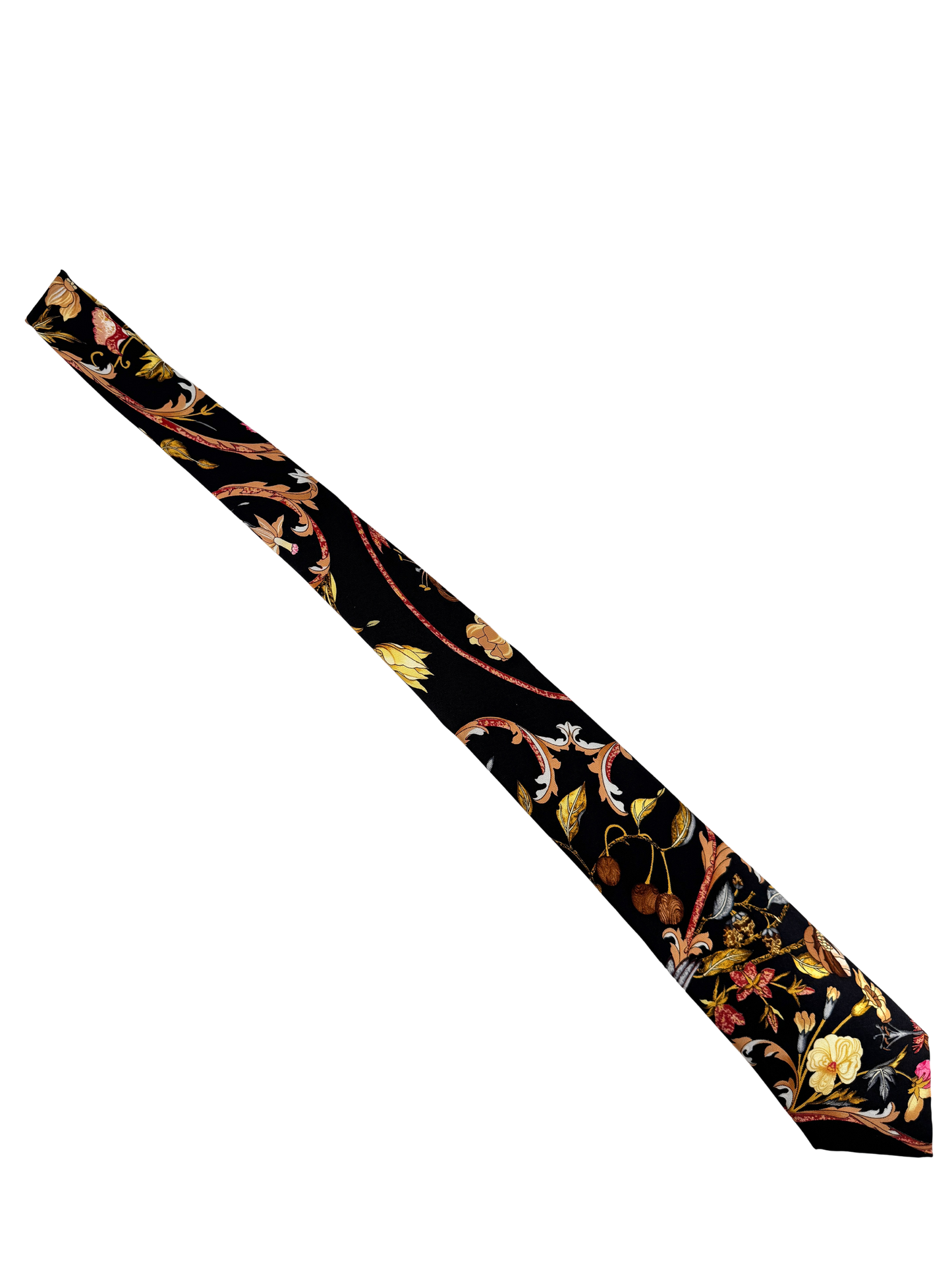 Hermès — Cravate Soie Noir, Jardin Floral