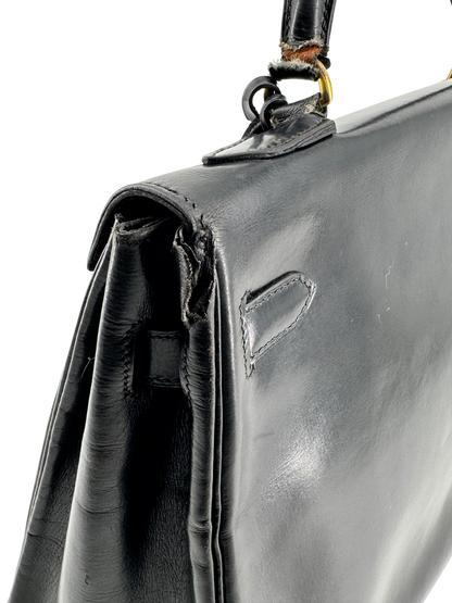 Hermès Kelly 32 Retourne — Veau Box Noir, circa 1965