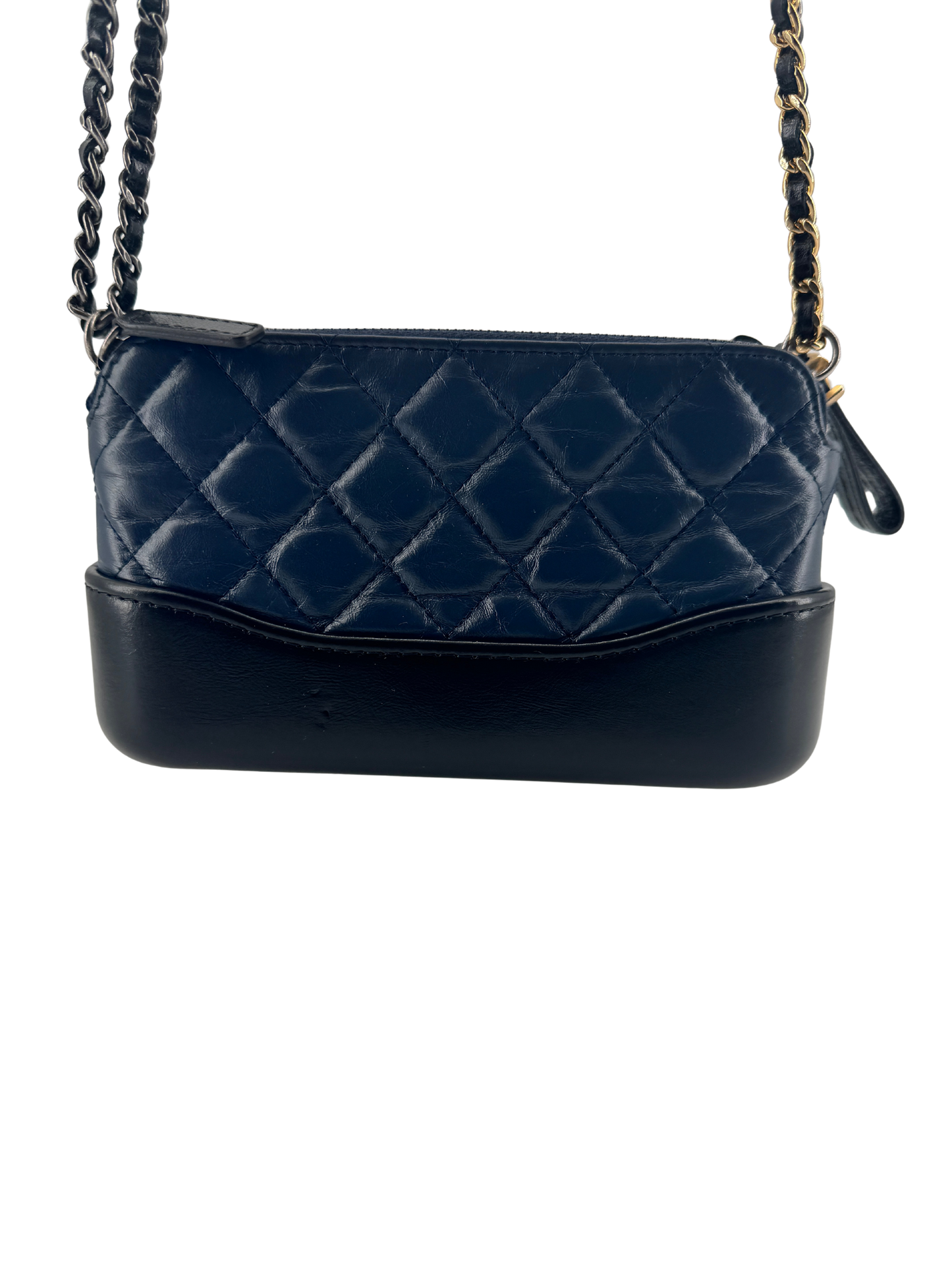 Chanel Gabrielle Small in quilted blue and black lambskin – Timeless elegance of 2018