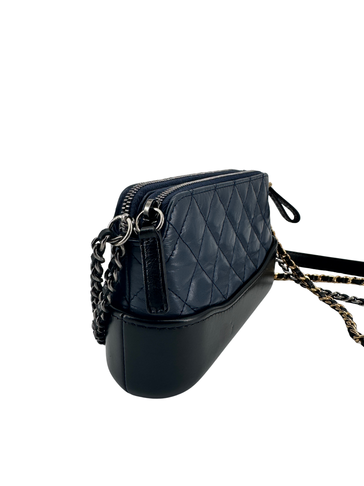 Chanel Gabrielle Small in quilted blue and black lambskin – Timeless elegance of 2018