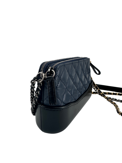 Chanel Gabrielle Small in quilted blue and black lambskin – Timeless elegance of 2018