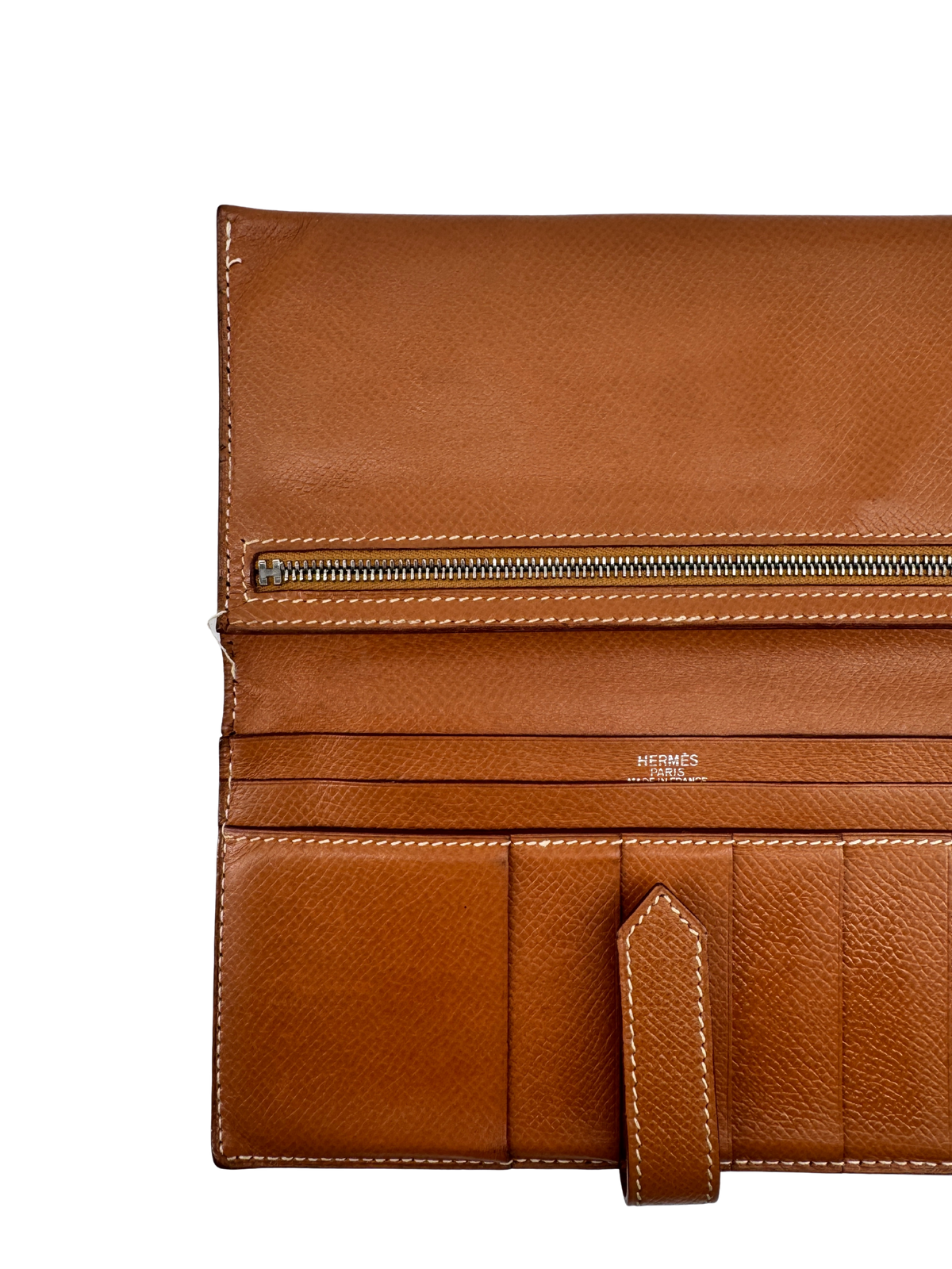Hermès Béarn Soufflet — Cuir Epsom Gold, Fermoir H Palladié