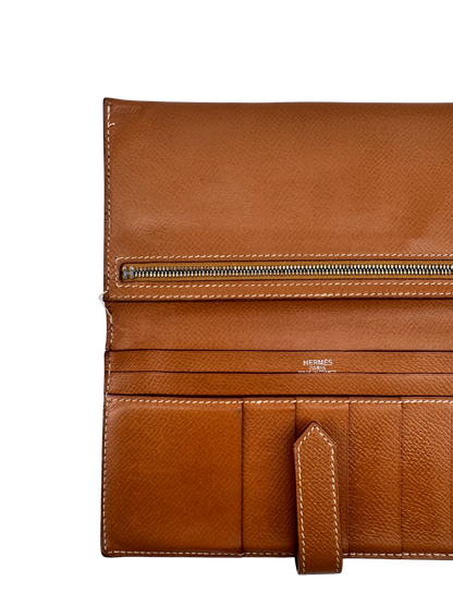 Hermès Béarn Soufflet — Cuir Epsom Gold, Fermoir H Palladié