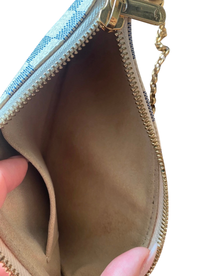 Louis Vuitton Pochette Mila PM in Damier Azur canvas – Solar elegance and timeless style