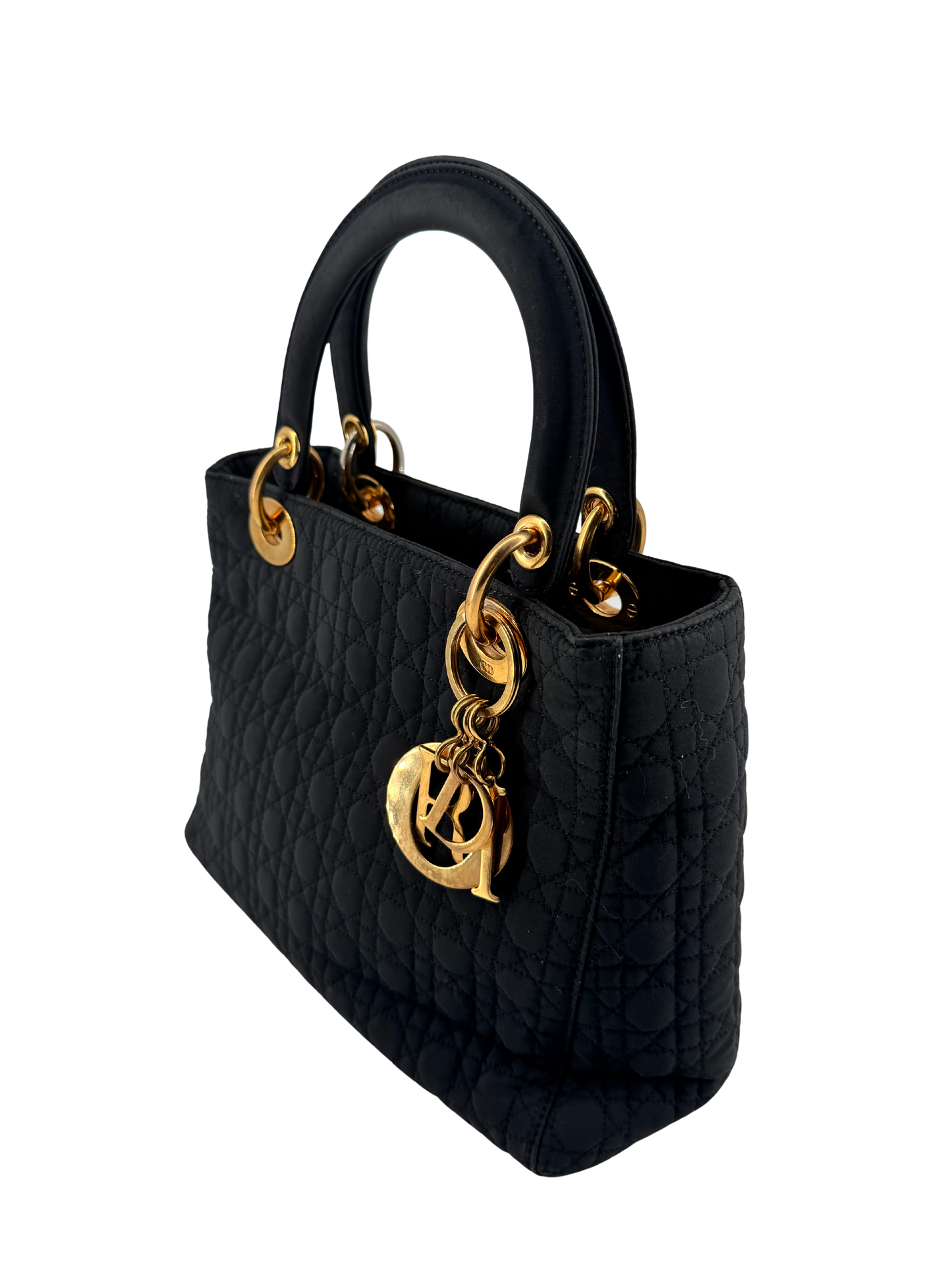 Lady Dior Navy Blue Nylon Cannage Bag