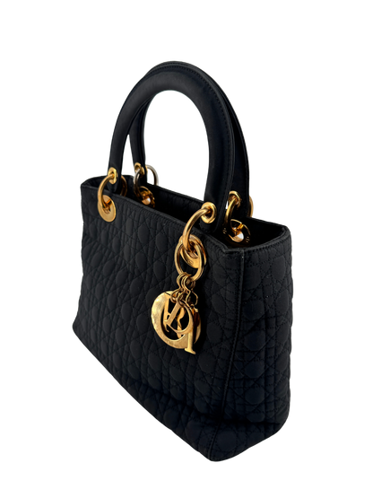Lady Dior Navy Blue Nylon Cannage Bag