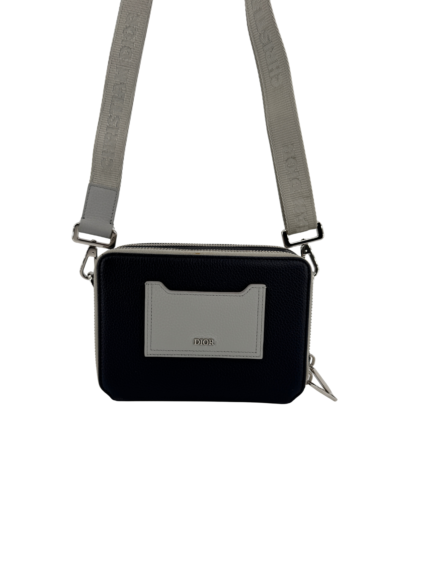 Dior Navy/Gray Leather Shoulder Bag — Contemporary Elegance by Dior
