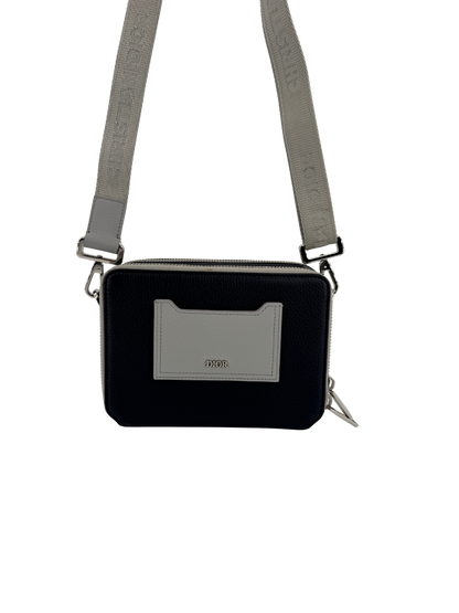 Dior Navy/Gray Leather Shoulder Bag — Contemporary Elegance by Dior