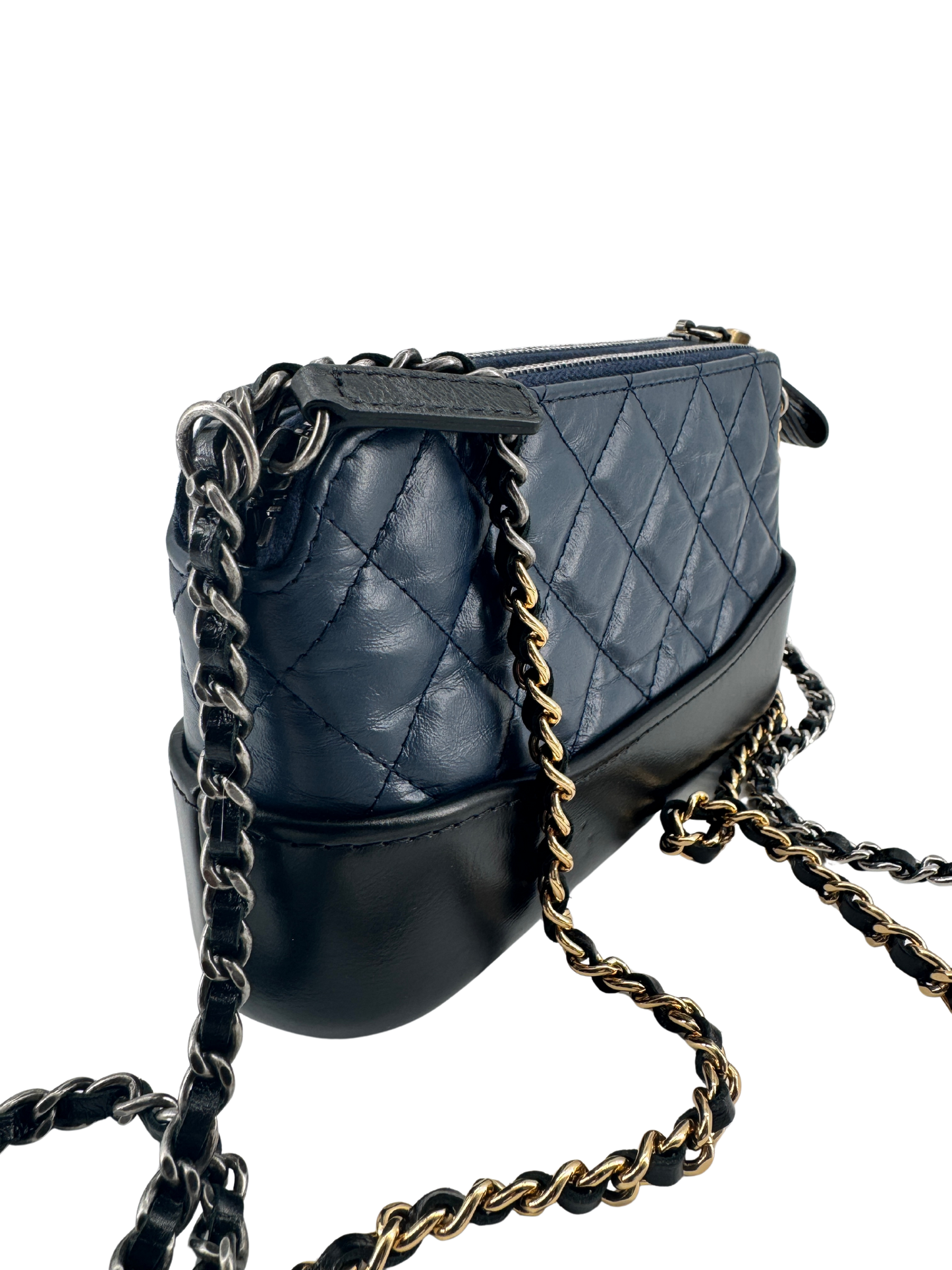 Chanel Gabrielle Small in quilted blue and black lambskin – Timeless elegance of 2018