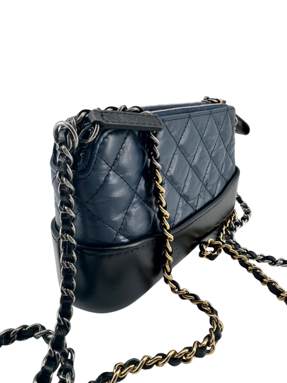 Chanel Gabrielle Small in quilted blue and black lambskin – Timeless elegance of 2018