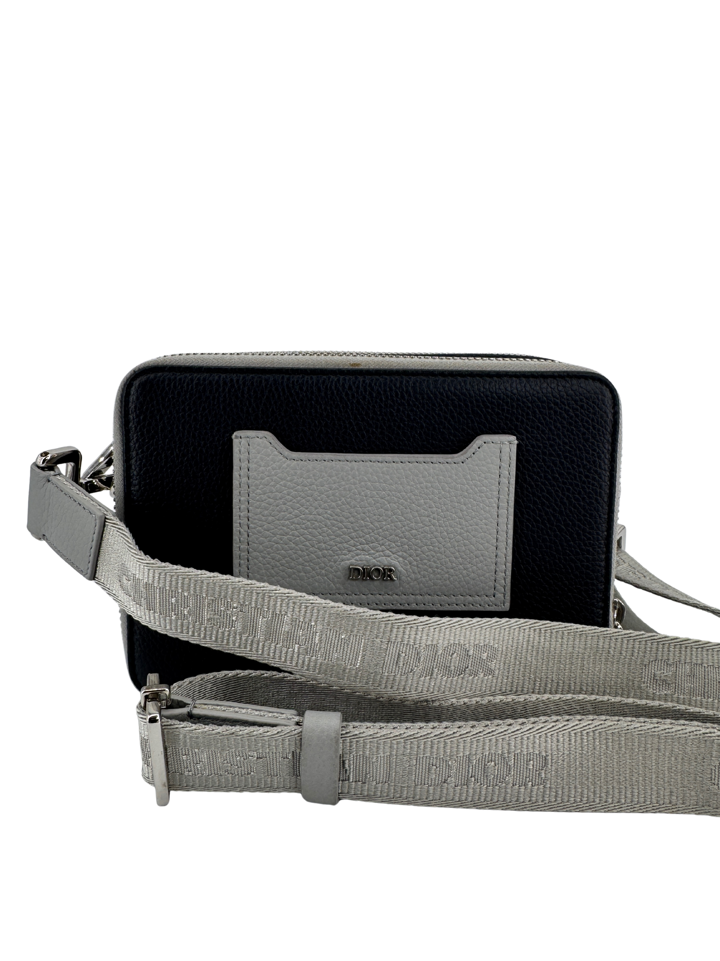 Dior Navy/Gray Leather Shoulder Bag — Contemporary Elegance by Dior