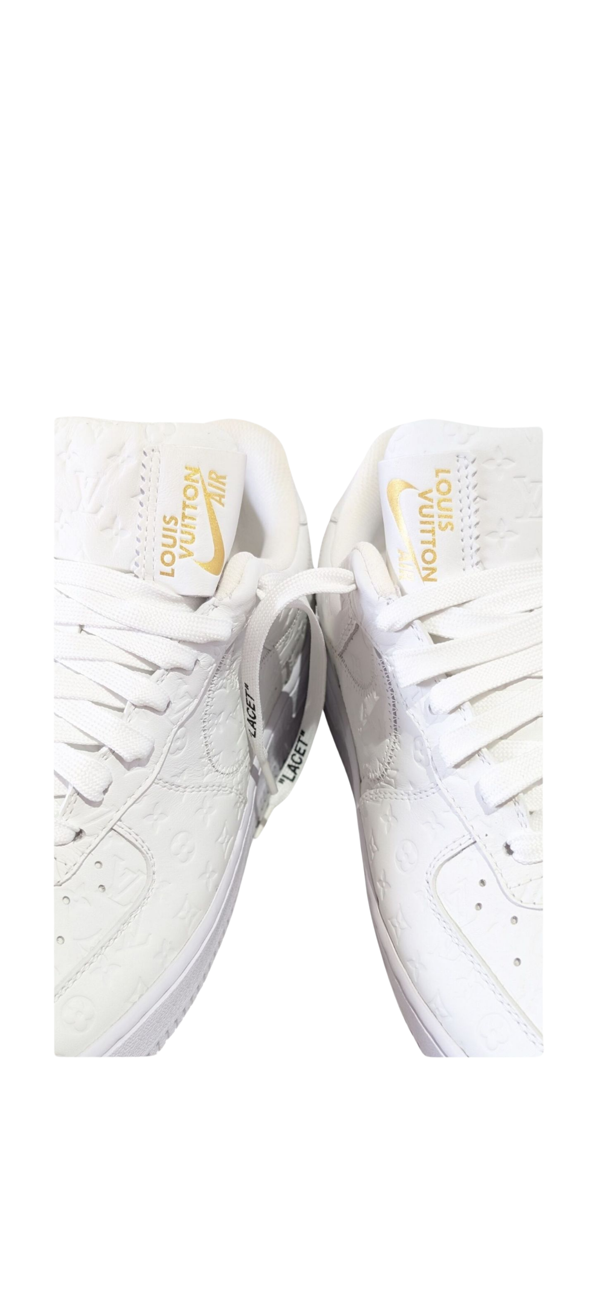 Sneakers Louis Vuitton x Nike Air Force 1 – Édition exclusive en cuir monogrammé blanc (Taille 40)