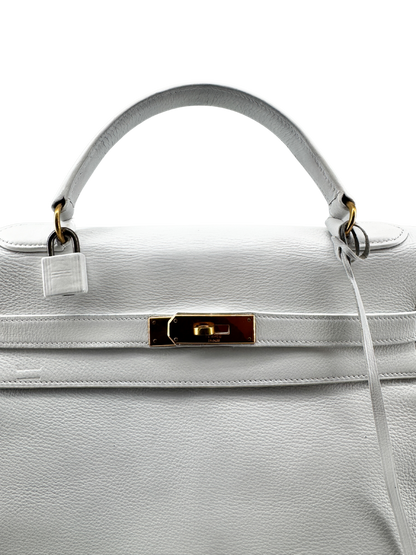 Hermès Kelly Retourné 32 — Veau Grainé Blanc, circa 1965