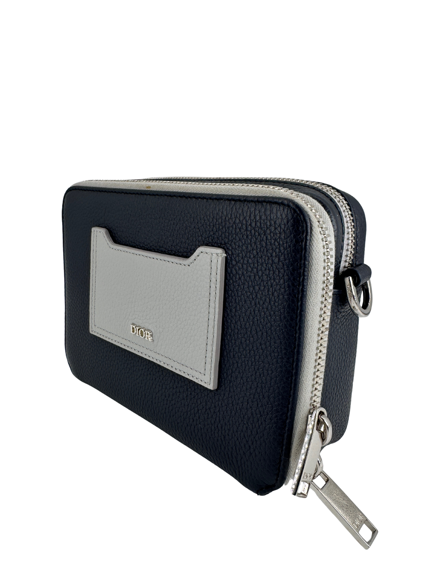 Dior Navy/Gray Leather Shoulder Bag — Contemporary Elegance by Dior