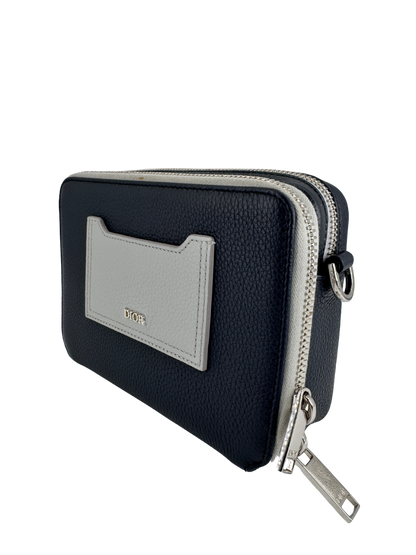 Dior Navy/Gray Leather Shoulder Bag — Contemporary Elegance by Dior