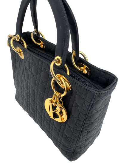 Lady Dior Navy Blue Nylon Cannage Bag