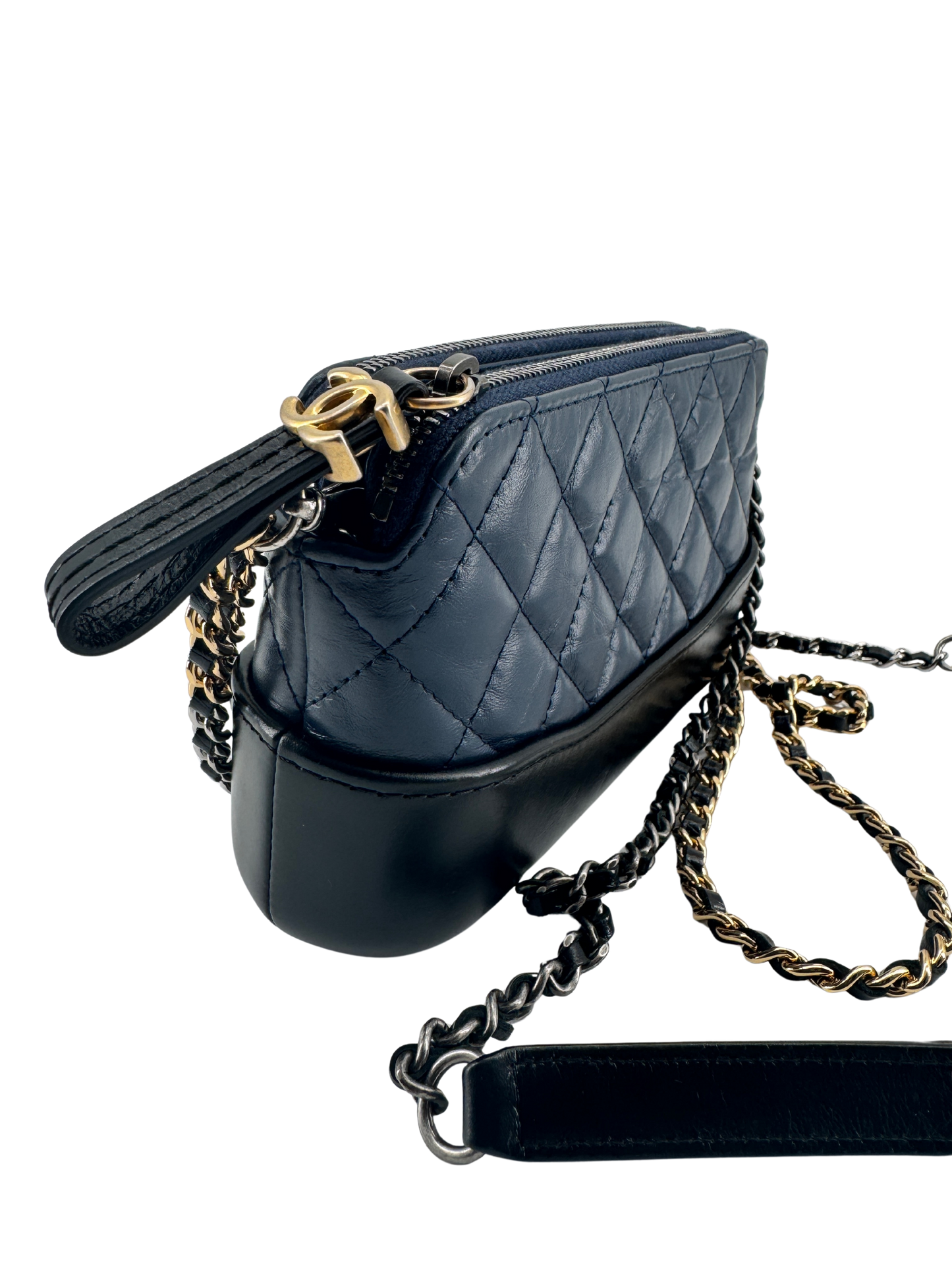 Chanel Gabrielle Small in quilted blue and black lambskin – Timeless elegance of 2018