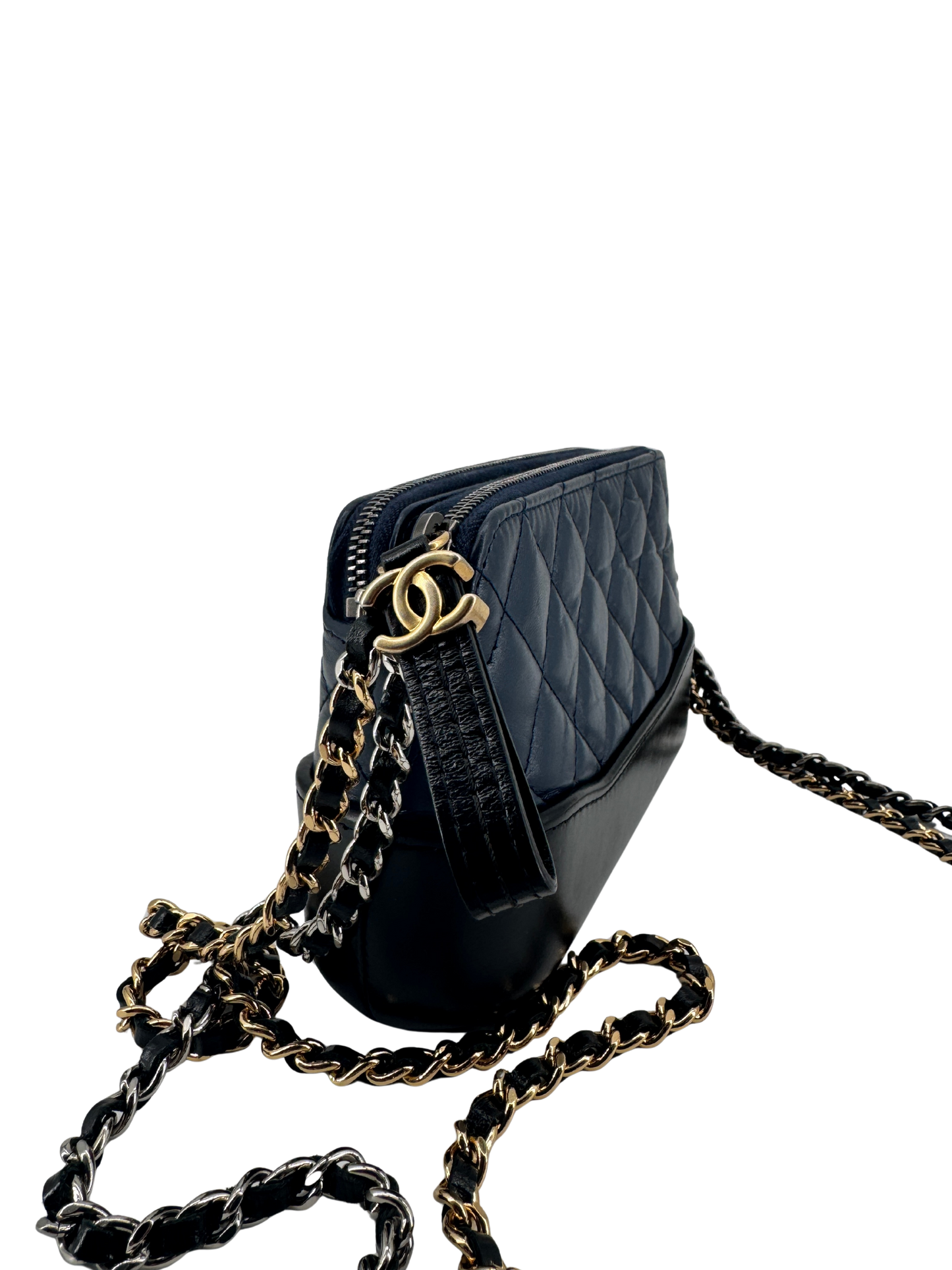 Chanel Gabrielle Small in quilted blue and black lambskin – Timeless elegance of 2018