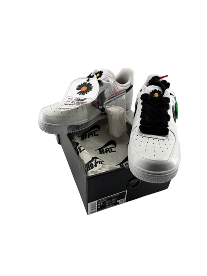 Nike x G-DRAGON (PEACEMINUSONE) — Air Force 1 Low “Para-Noise 2.0” cuir enduit blanc & swoosh noir (2020) | Réf. DD3223-100