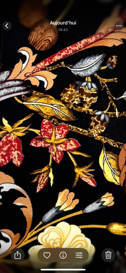 Hermès — Cravate Soie Noir, Jardin Floral