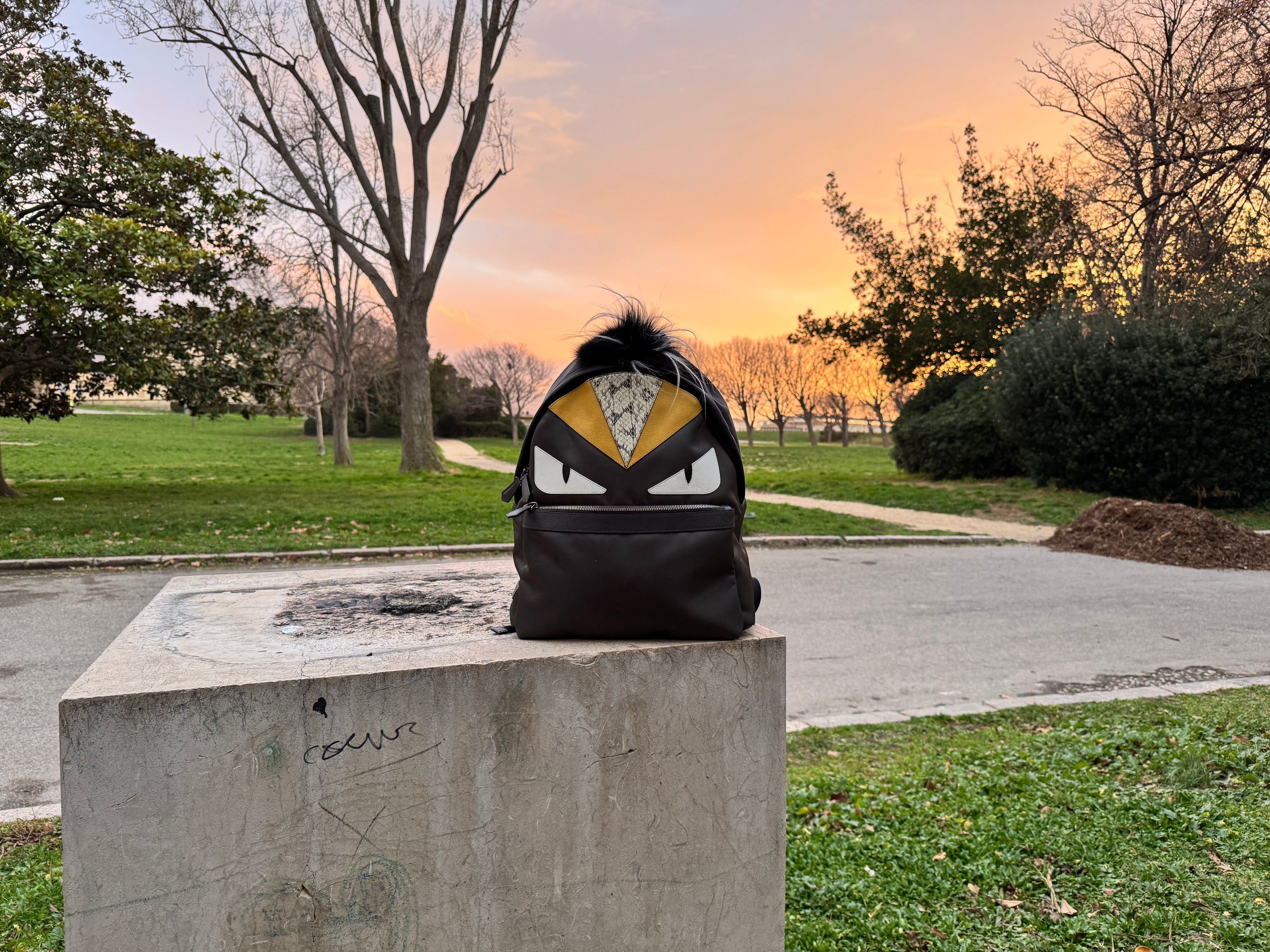 fendi bag bugs mini backpack small monster black rucksack bag @ 17 Fendi shows us a playful take on the essential backpack silhouette with this embellished black piece Fendi Black Nylon Mini Monster