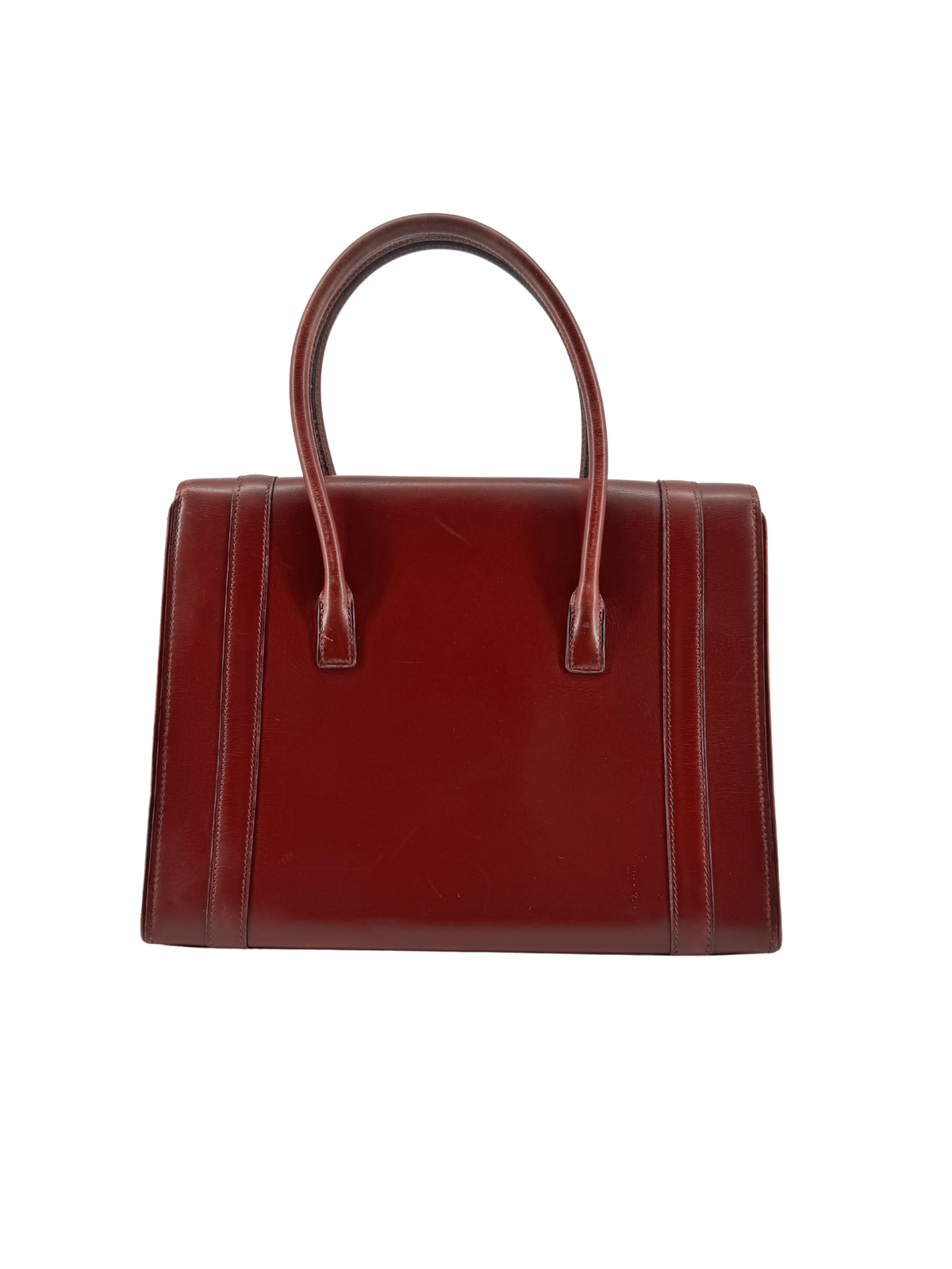 Sac Hermès Drag 27 Vintage Circa 1970 en Cuir Box Rouge, Doublure Chèvre Rouge, Bijouterie Plaquée Or — Pièce expertisée