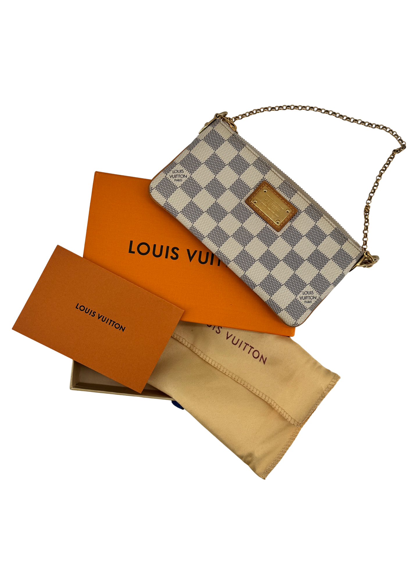 Louis Vuitton Pochette Mila PM in Damier Azur canvas – Solar elegance and timeless style