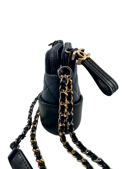 Chanel Gabrielle Small in quilted blue and black lambskin – Timeless elegance of 2018