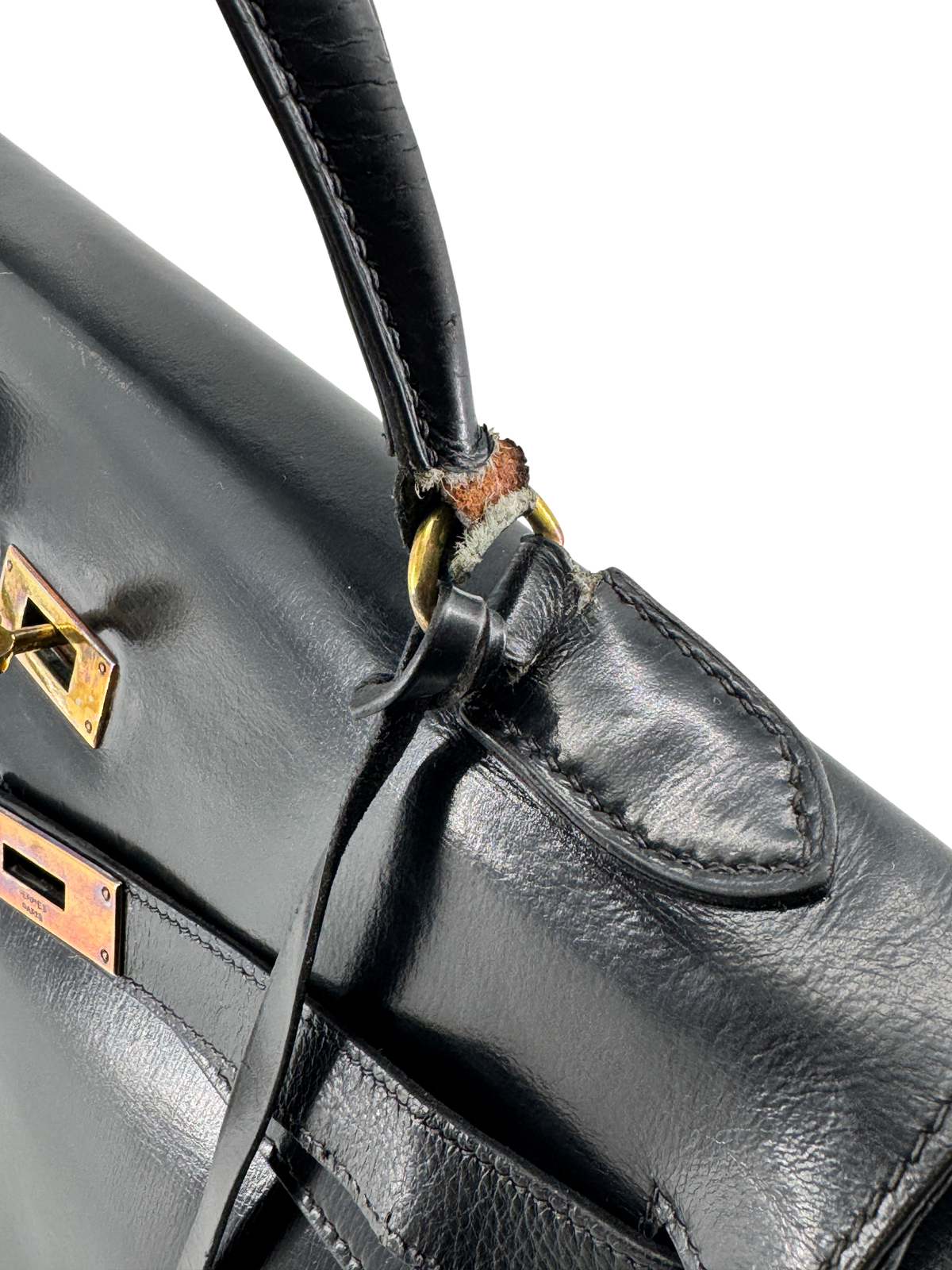 Hermès Kelly 32 Retourne — Veau Box Noir, circa 1965