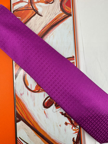 Hermès — Cravate Soie Violine, Sigle H
