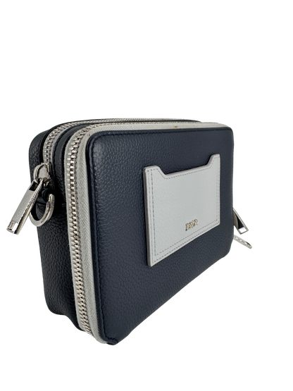 Dior Navy/Gray Leather Shoulder Bag — Contemporary Elegance by Dior