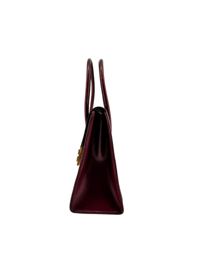 Sac Hermès Drag 27 Vintage Circa 1970 en Cuir Box Rouge, Doublure Chèvre Rouge, Bijouterie Plaquée Or — Pièce expertisée