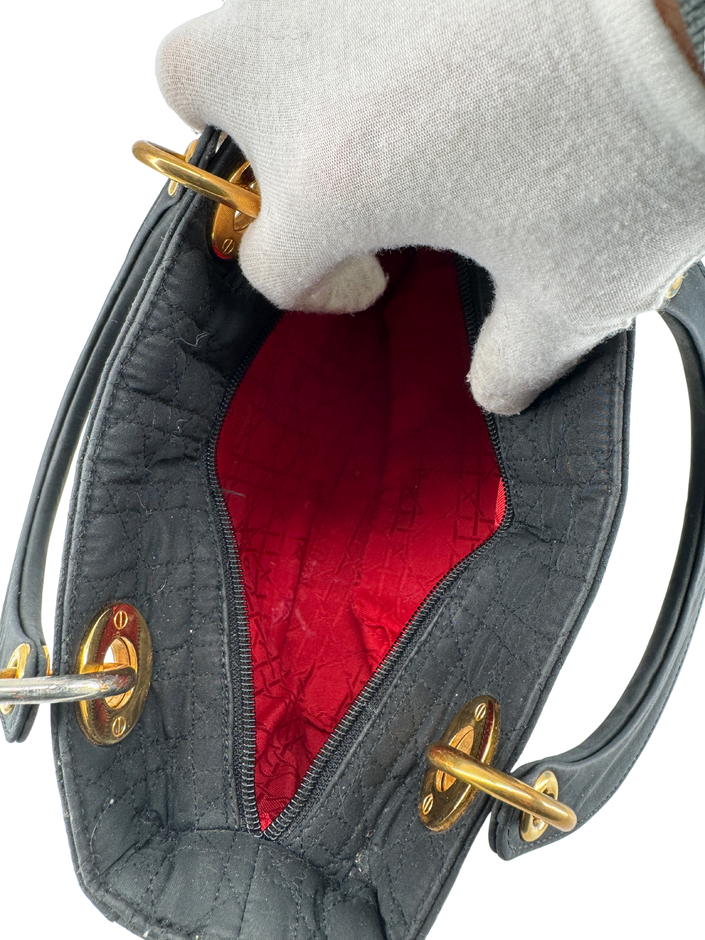 Lady Dior Navy Blue Nylon Cannage Bag