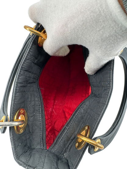 Lady Dior Navy Blue Nylon Cannage Bag