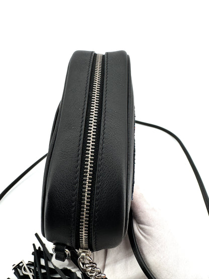 Sac Saint Laurent Blogger « Love » – Édition limitée en cuir noir brodé