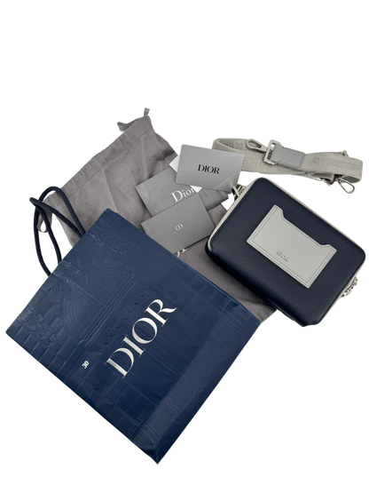 Dior Navy/Gray Leather Shoulder Bag — Contemporary Elegance by Dior