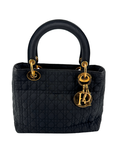 Lady Dior Navy Blue Nylon Cannage Bag