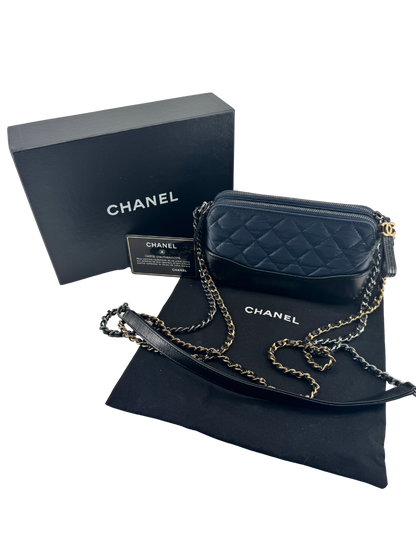 Chanel Gabrielle Small in quilted blue and black lambskin – Timeless elegance of 2018